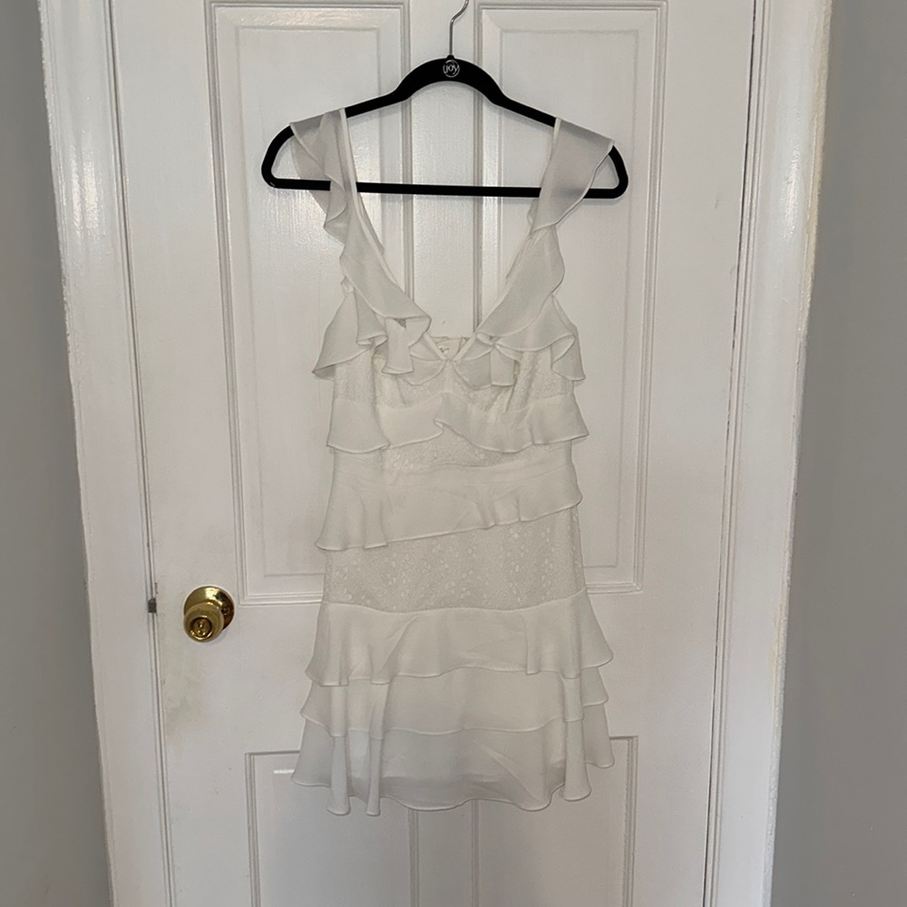 Bardot White Mini Ruffle Dress size 6/S